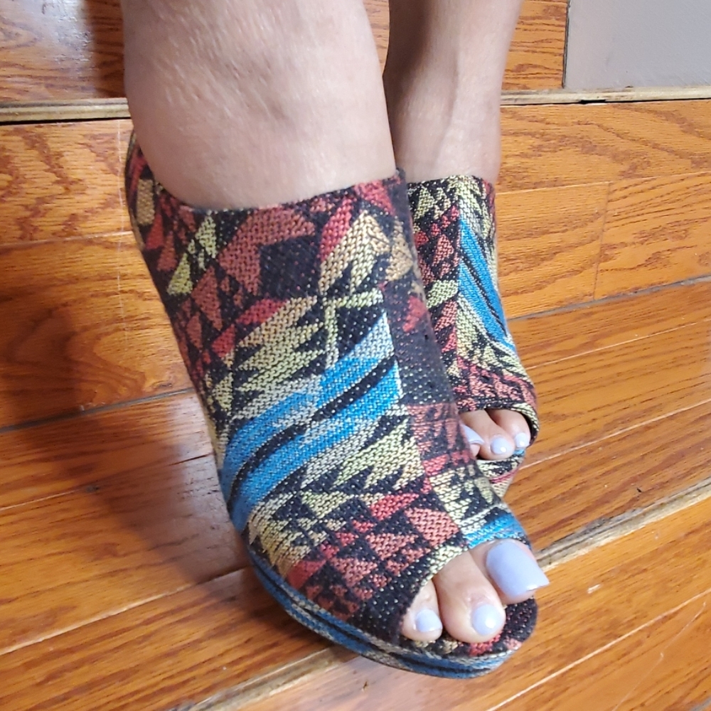 Colorful Wedge Booties - Picture 8 of 8